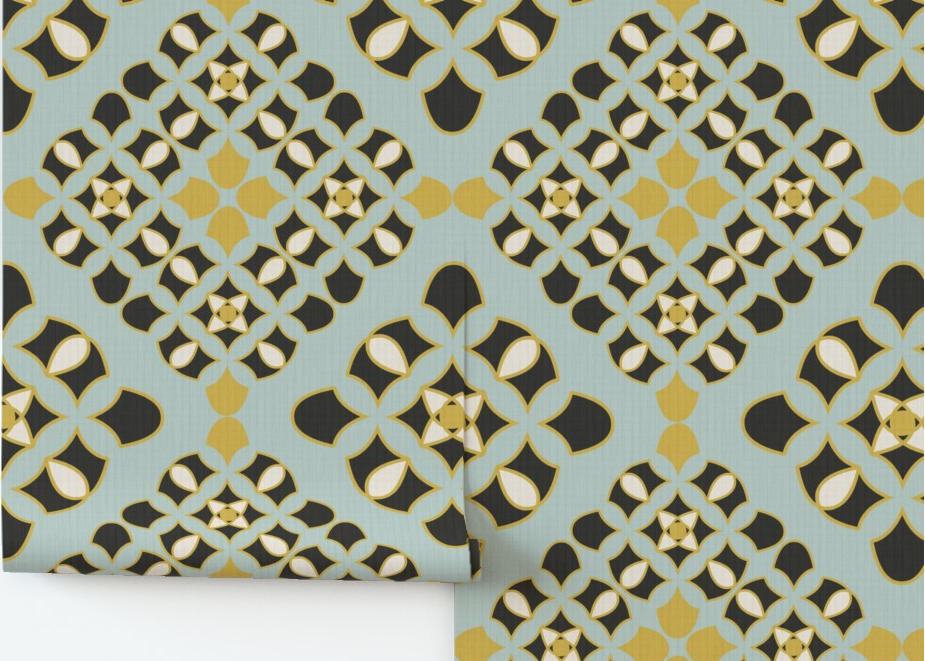 Decorative paper with geometric pattern on a white background