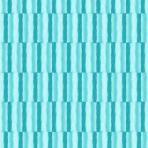 Watercolor staggered stripes pattern in teal.