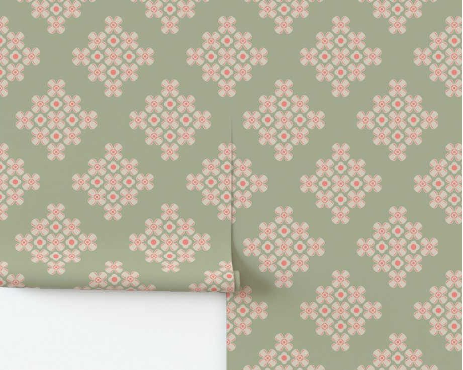 Palm Beach Modern Damask Wallpaper
