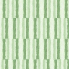 Watercolor staggered stripes pattern in marsh grass green.