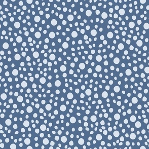 Pattern of white dots on a blue background