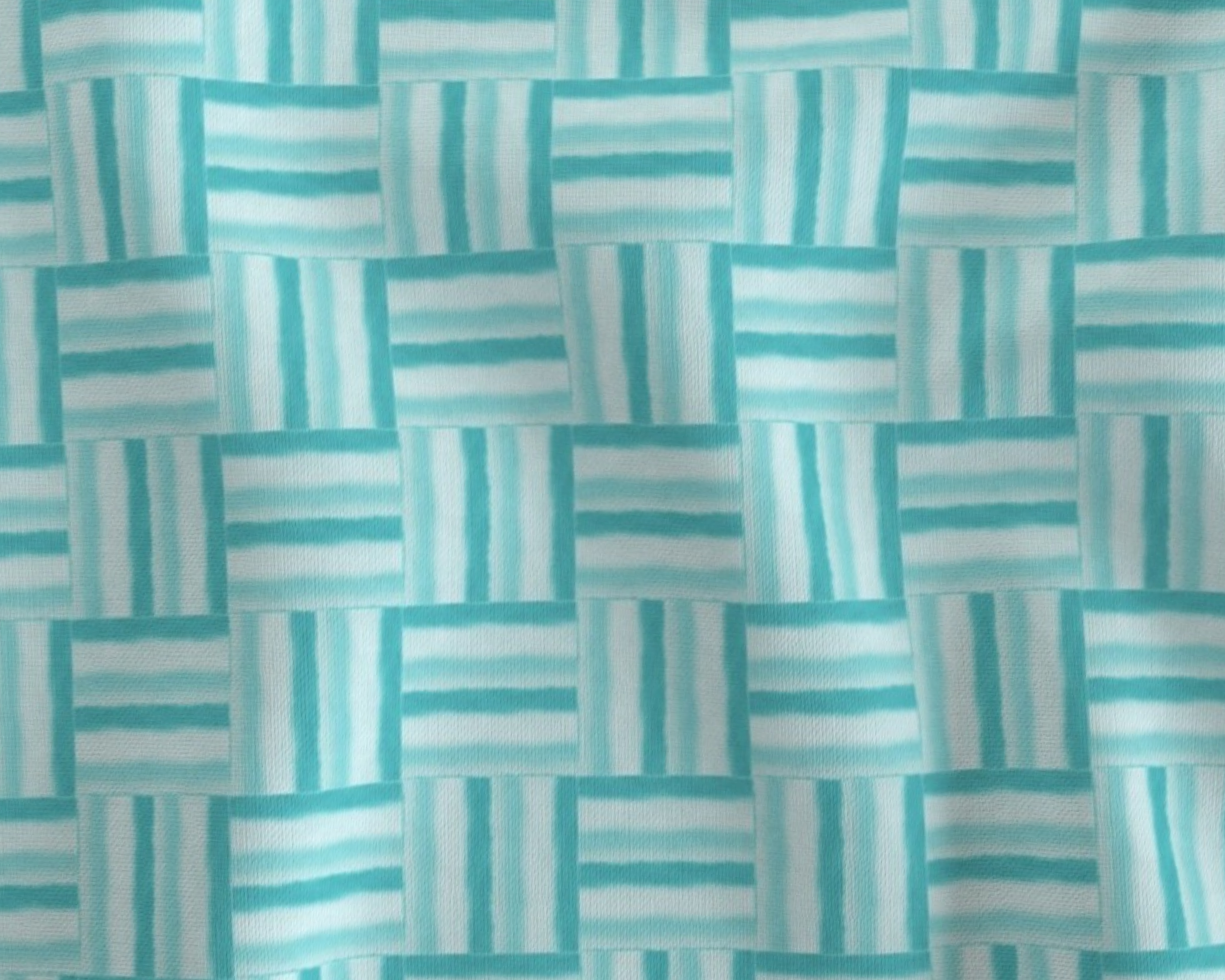 Patterned fabric with blue and white stripes