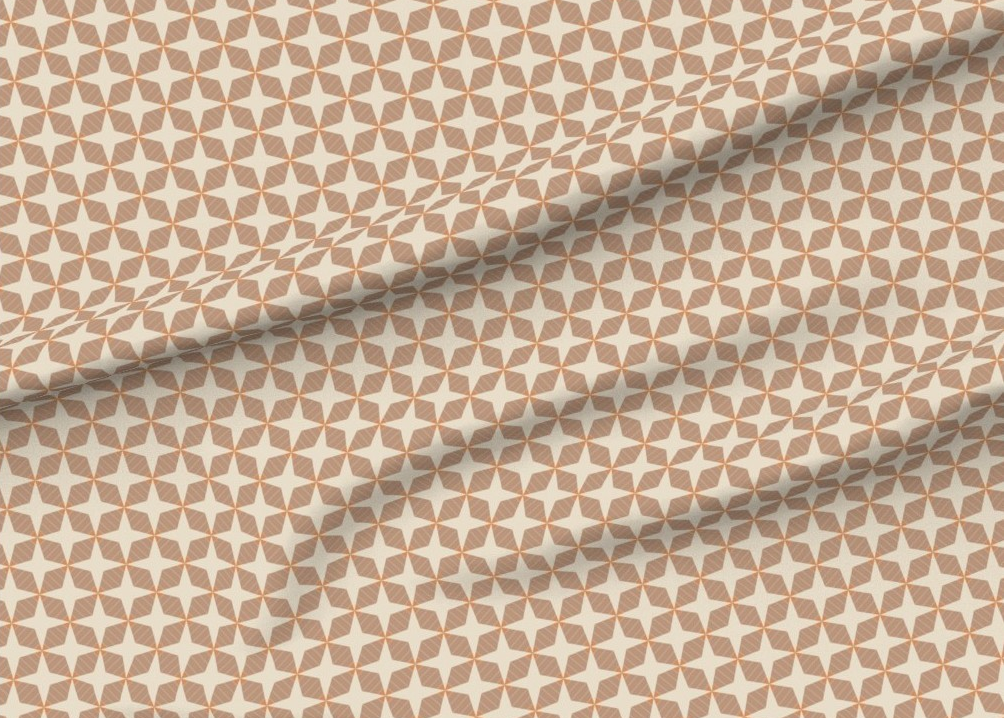 Fabric with a geometric pattern on a beige background