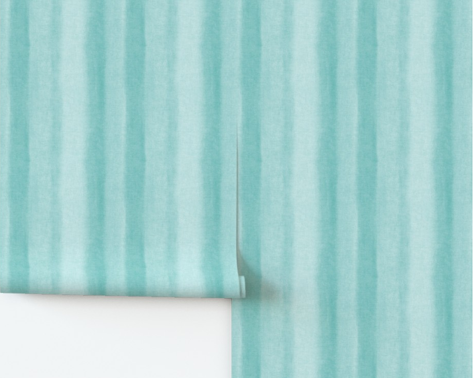 Seafoam Turquoise wallpaper with vertical stripes on a white background