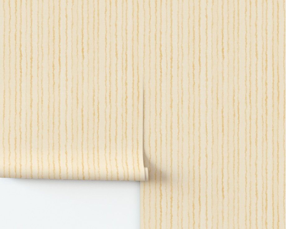 Coastal warm yellow stripe wallpaper