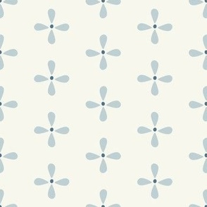 Pattern of blue and gray propellers on a light blue background