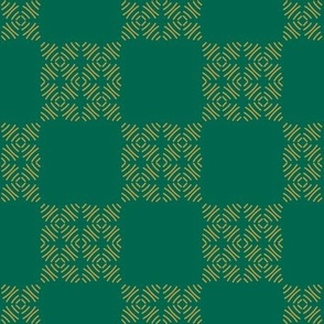 Green and gold geometric pattern