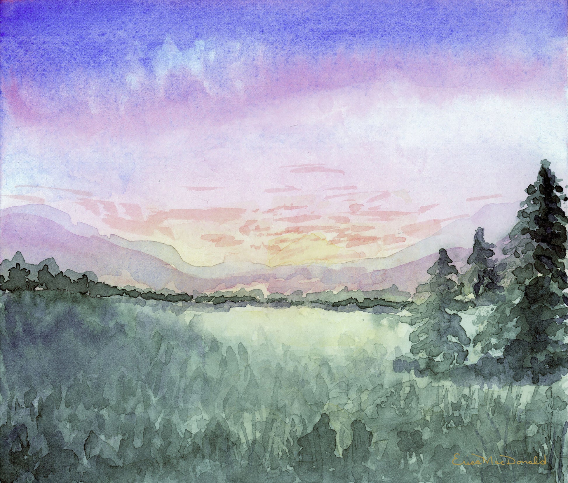 Tennessee Sunset Original Painting by Erica MacDonald