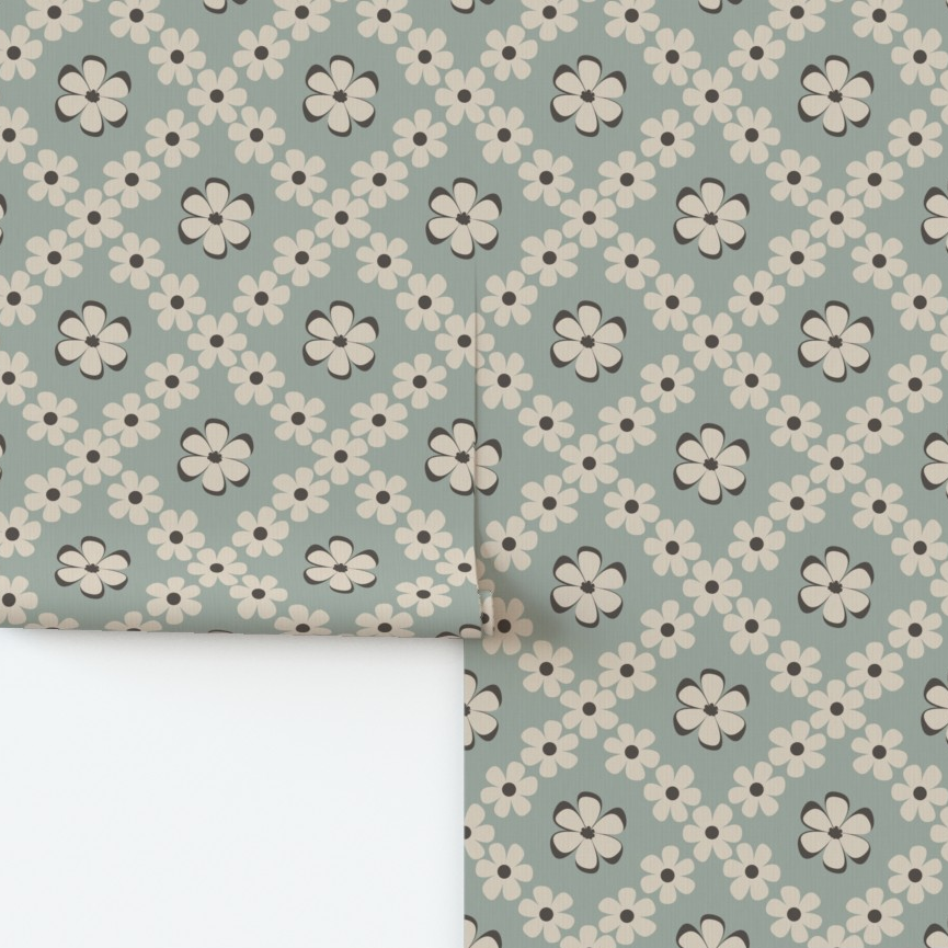 Organic Modern Coastal blue wallpaper.