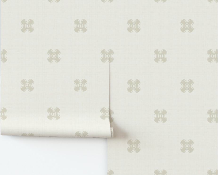 Minimalist neutral simple floral soft geometric wallpaper.