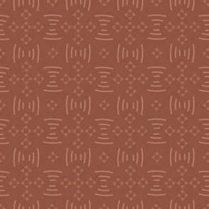Brown patterned background with geometric shapes