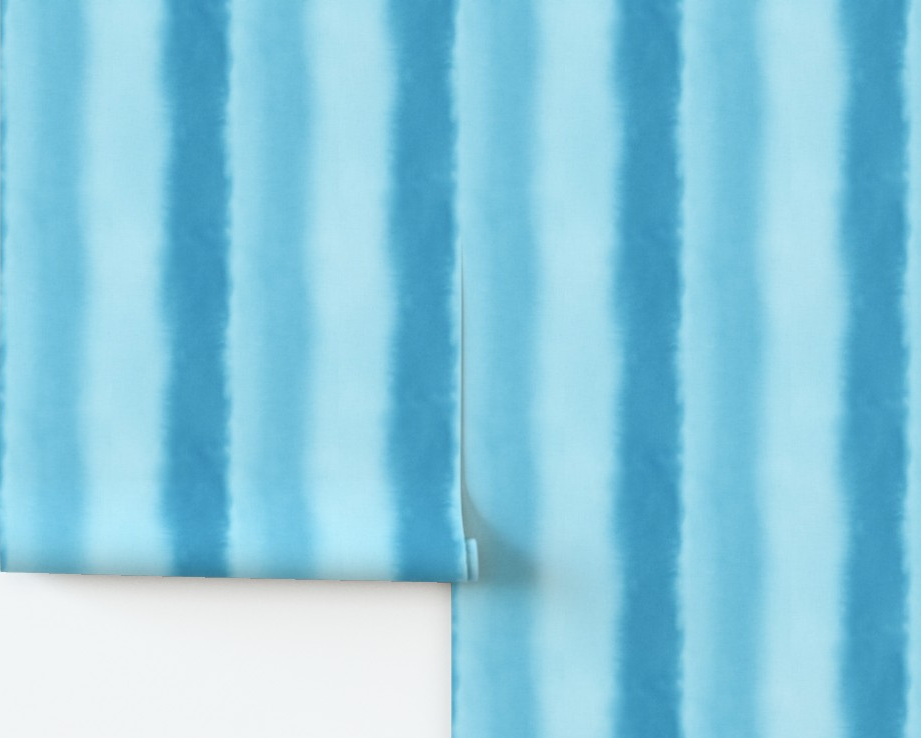 Coastal ocean blue stripe wallpaper